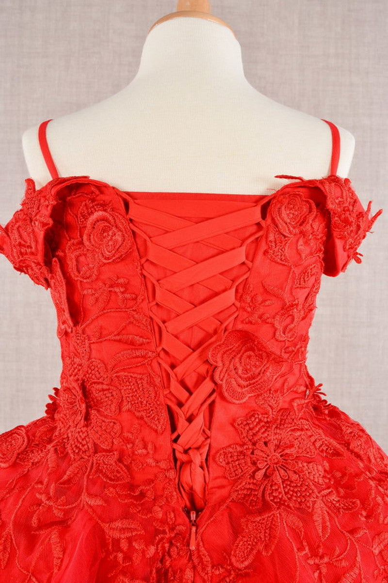 Floral Embroidery A Line Girl Dress