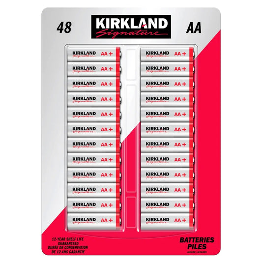 Kirkland Signature Alkaline AA Batteries, 48-count - Open Box