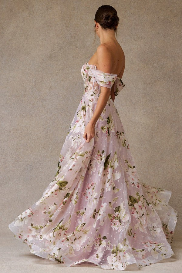 Off Shoulder Sweetheart Neckline A Line Dress
