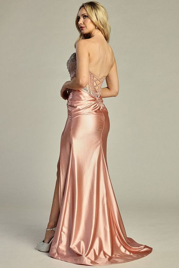 Sleeveless Swoosh Neckline Satin Sheath Dress