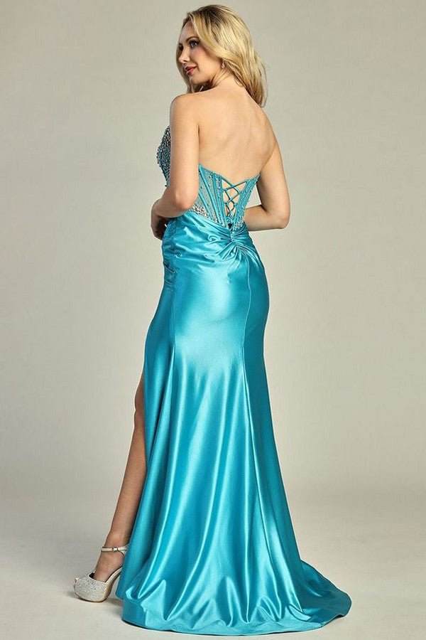 Sleeveless Swoosh Neckline Satin Sheath Dress