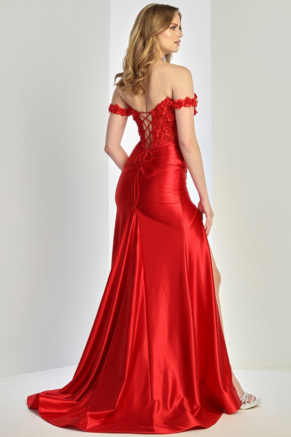 3d Floral Applique Band Sleeve Sheath Dress