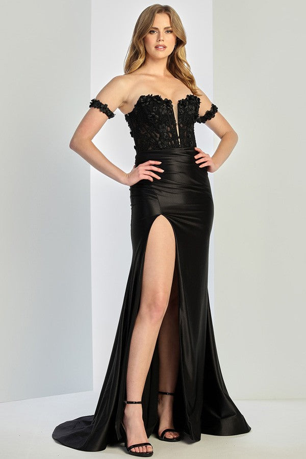 3d Floral Applique Band Sleeve Sheath Dress