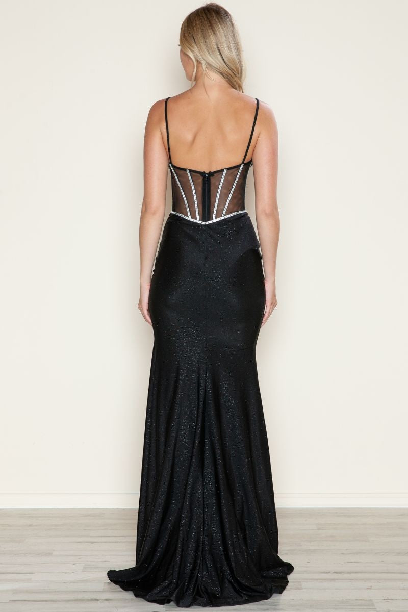 Glitter Sparkly Corset Top Fitted Dress