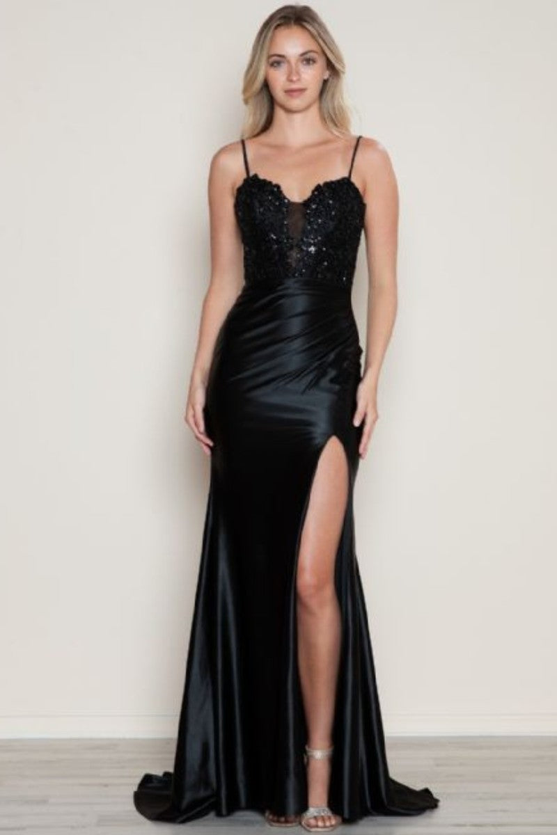 Sequin Top, Spaghettis Straps, Full Lentht