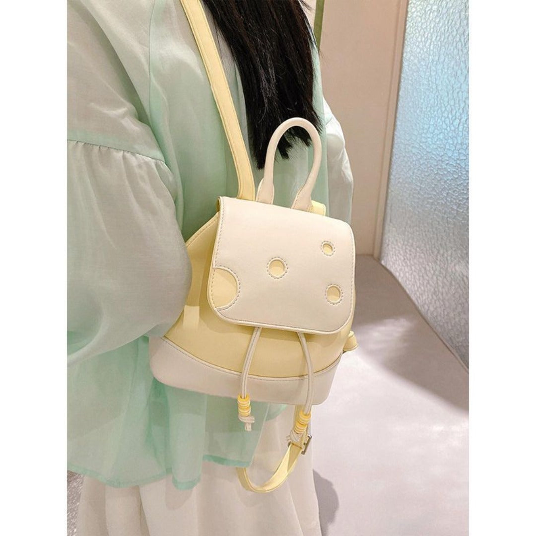 Adorable Cheese Backpack – Cute Small Schoolbag for Stylish Summer Commuting
