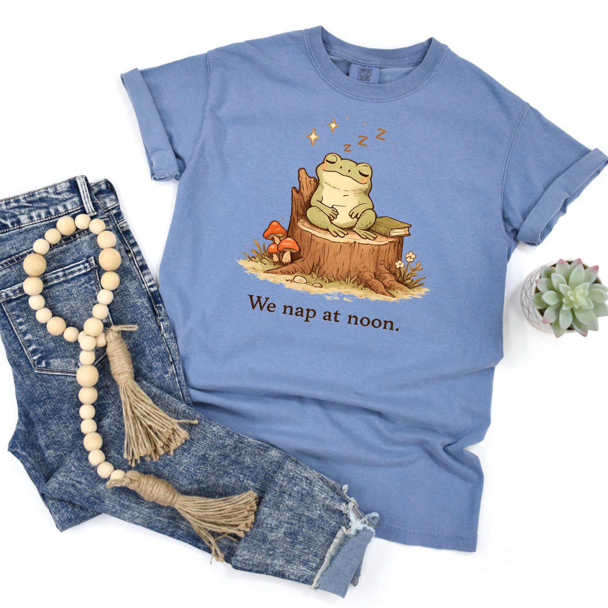 Whimsical Frog Shirt – Cute Frog Shirt With We Nap At Noon Tee, Cozy Cotton