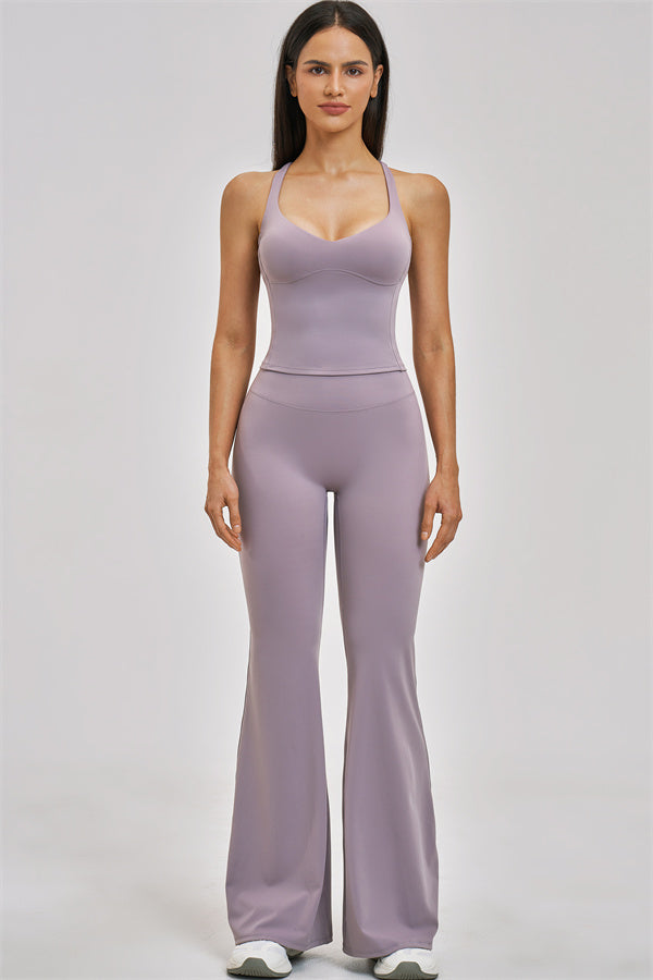 The Zenith Crop Top Flared Leggings 2-Piece Set
