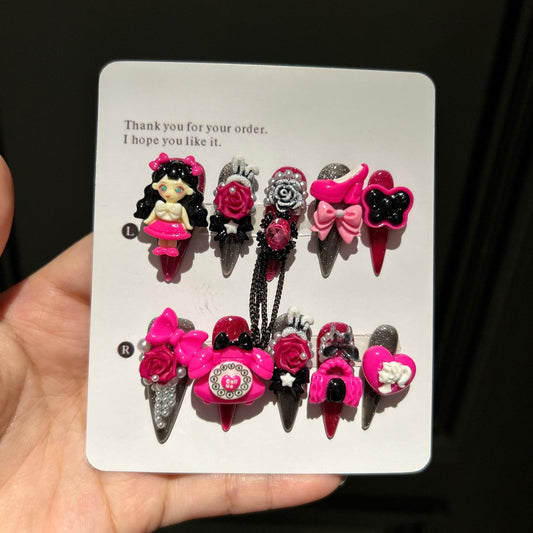 1020-Handmade press on nails fake nails removable