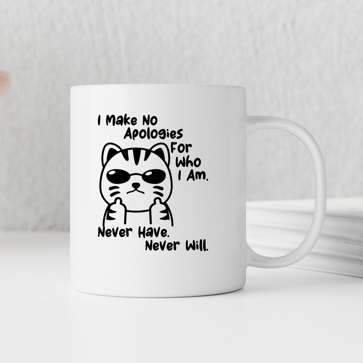 Funny Cat Coffee Mug – Ceramic 11 oz Microwave Safe Sassy Quote Mug