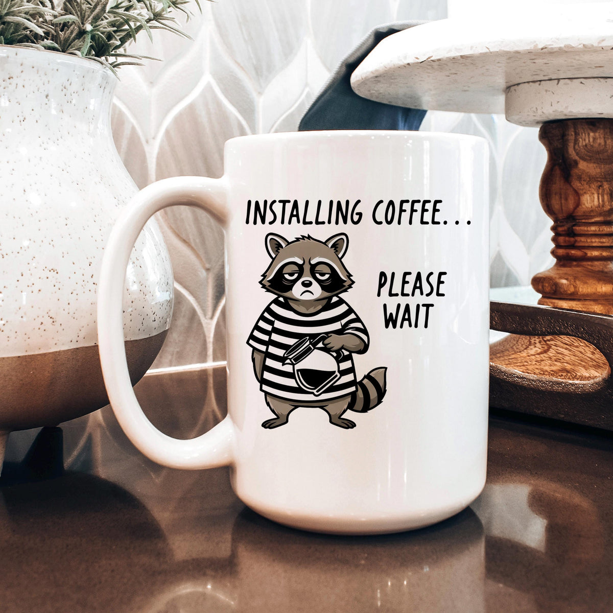 Funny Raccoon Mug - Ceramic Coffee Cup | Coworker Gift, Dishwasher Safe