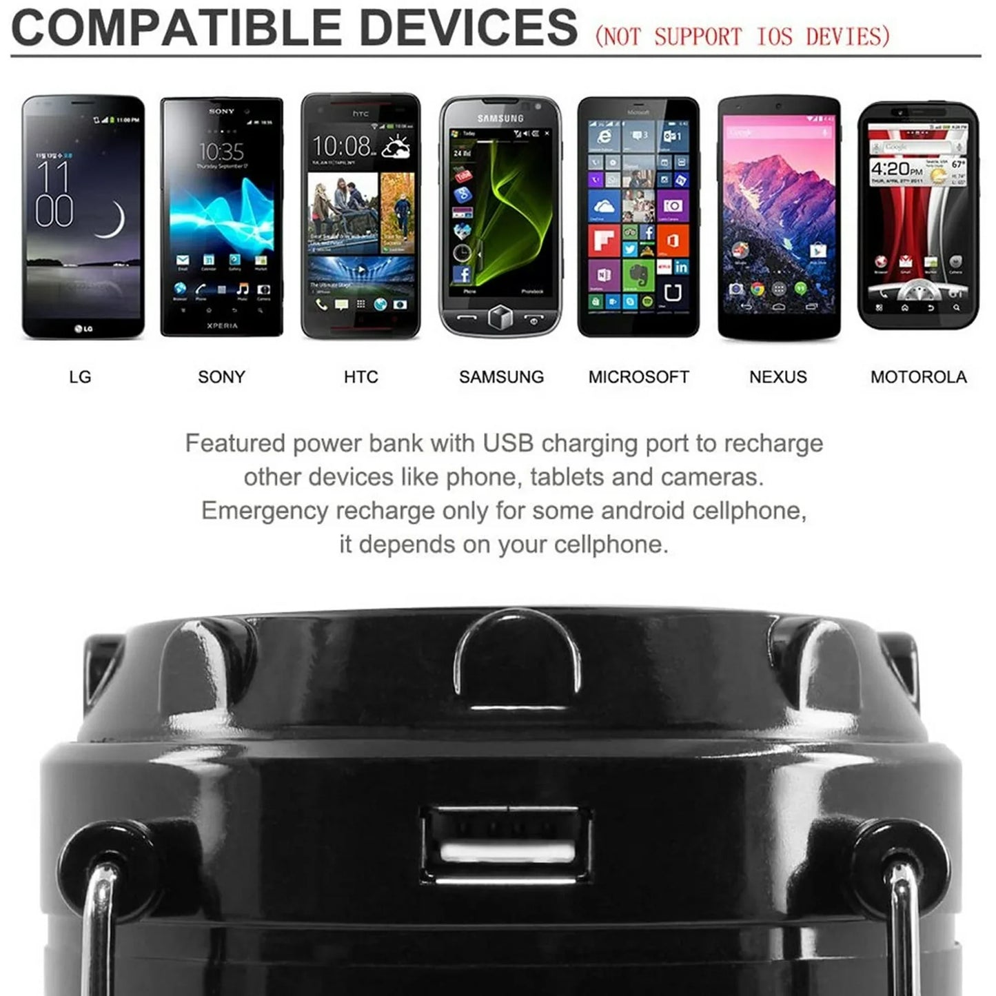 Lanterns, Rechargeable Led Camping Lantern, Solar Lantern Flashlights Charging for Phone