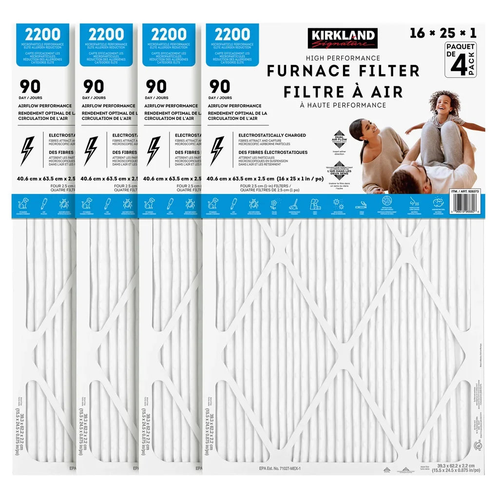Kirkland Signature High Performance Air Filters 4-pack 16x25x1