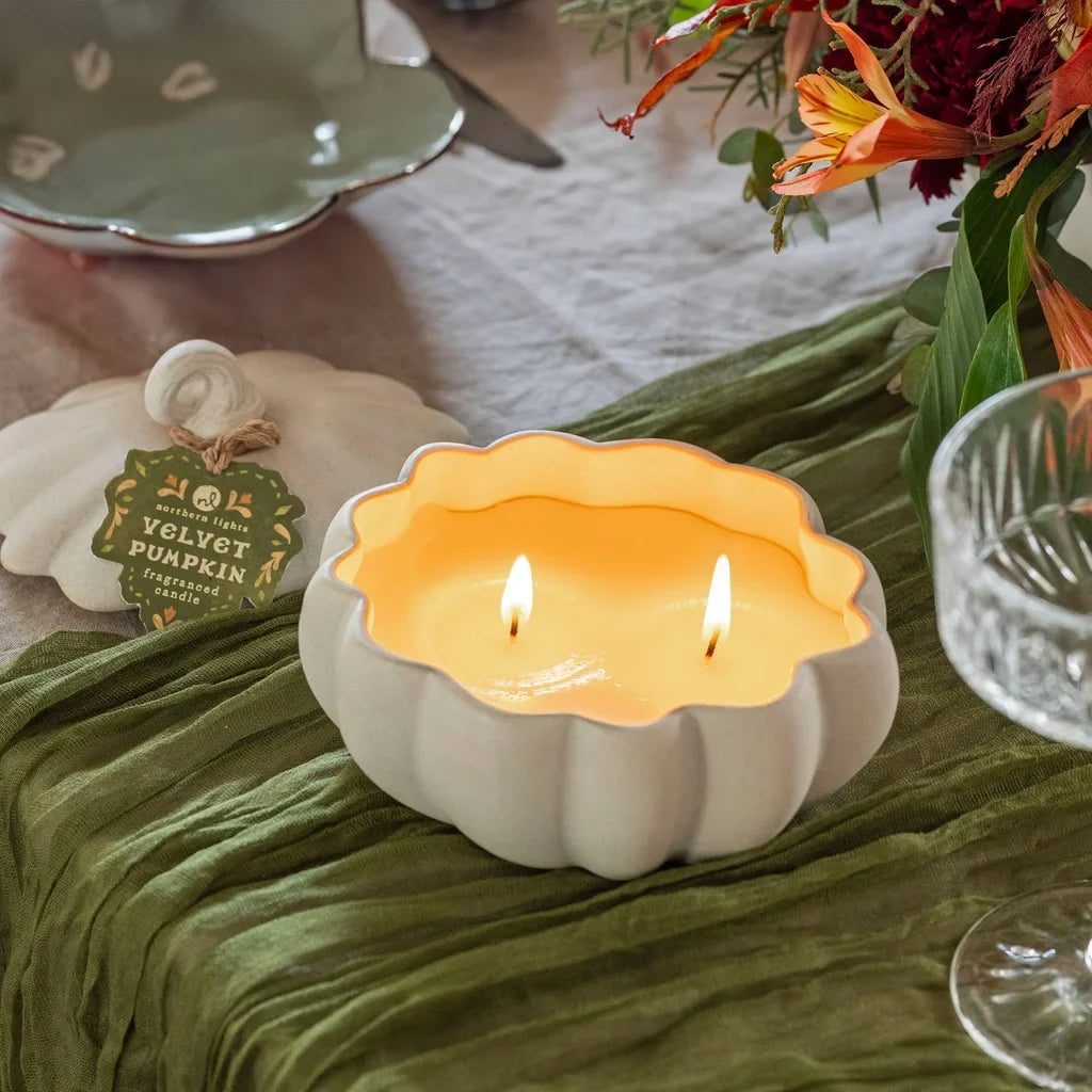 Northern Lights Ceramic 9 oz. Pumpkin Candle