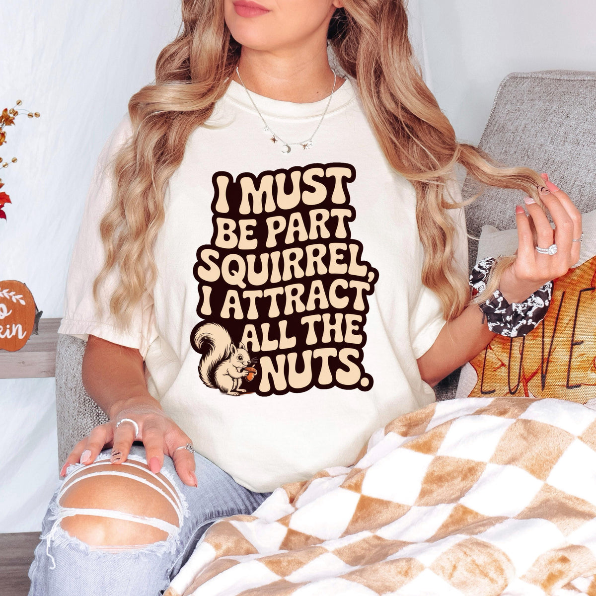 Comfort Colors Tee - Funny Squirrel Shirt With Cute Illustration | Relaxed Fit Casual Women T-Shirt