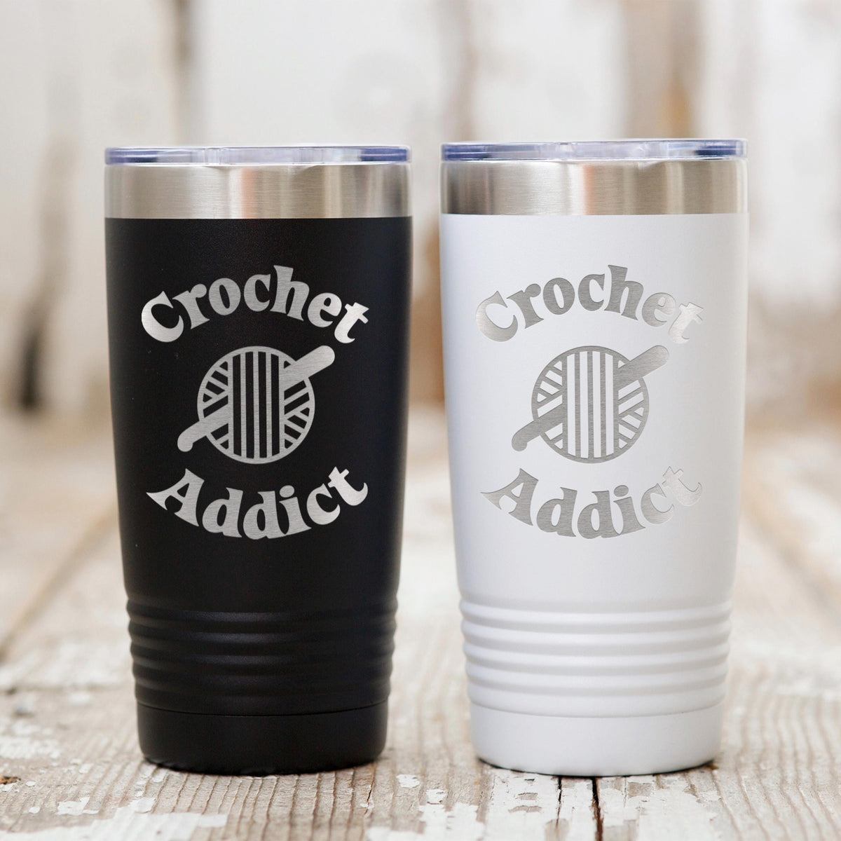 Insulated Travel Mug - 20 oz Engraved Tumbler With Double Wall Insulation For Crochet Lovers