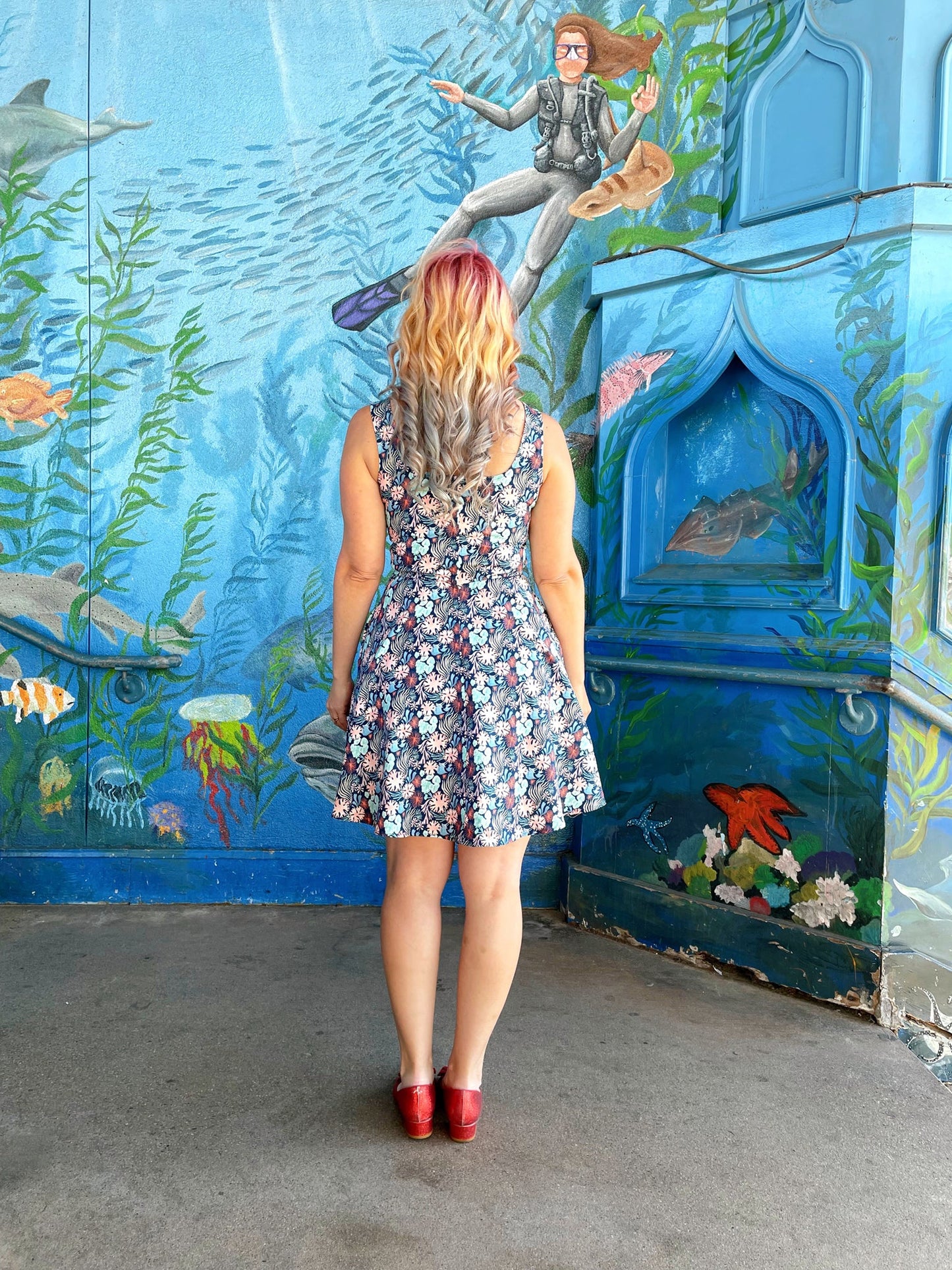 Coral Skater Dress