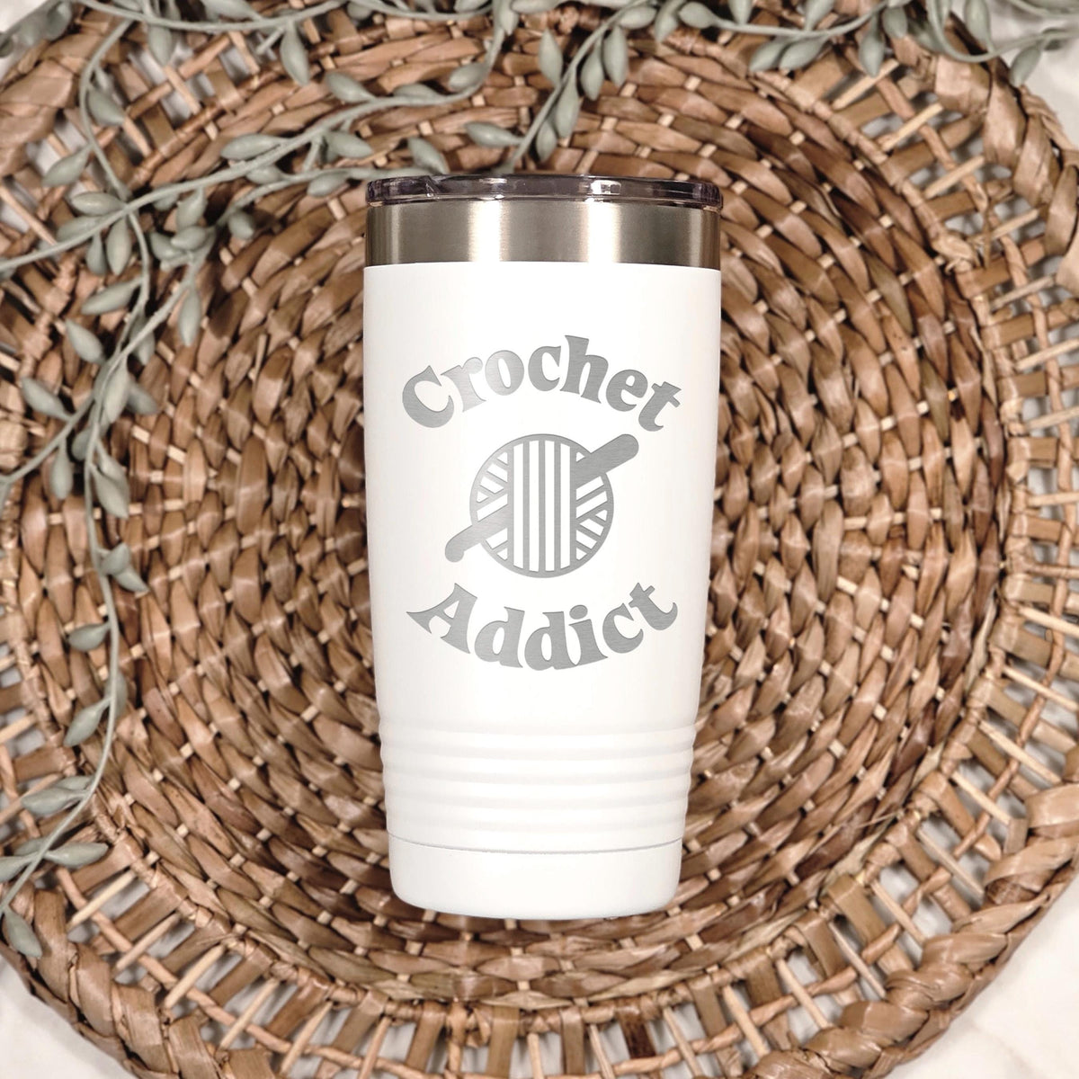 Insulated Travel Mug - 20 oz Engraved Tumbler With Double Wall Insulation For Crochet Lovers