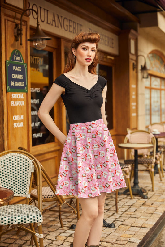 Santa Mugs Skater Skirt