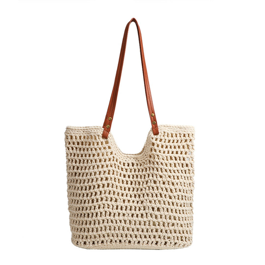 Grid knitted hobo bag, travel commuter shoulder bag, travel large capacity armpit bag, crochet hobo purse