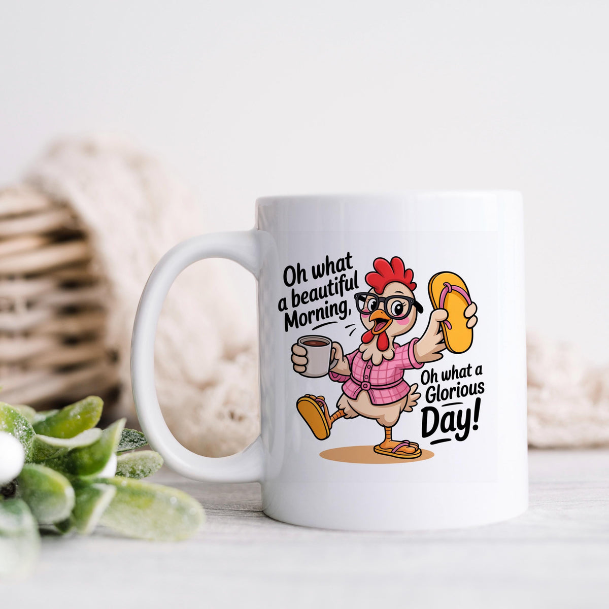 Funny Chicken Mug - Ceramic Coffee Mug, Microwave Safe Morning Cup