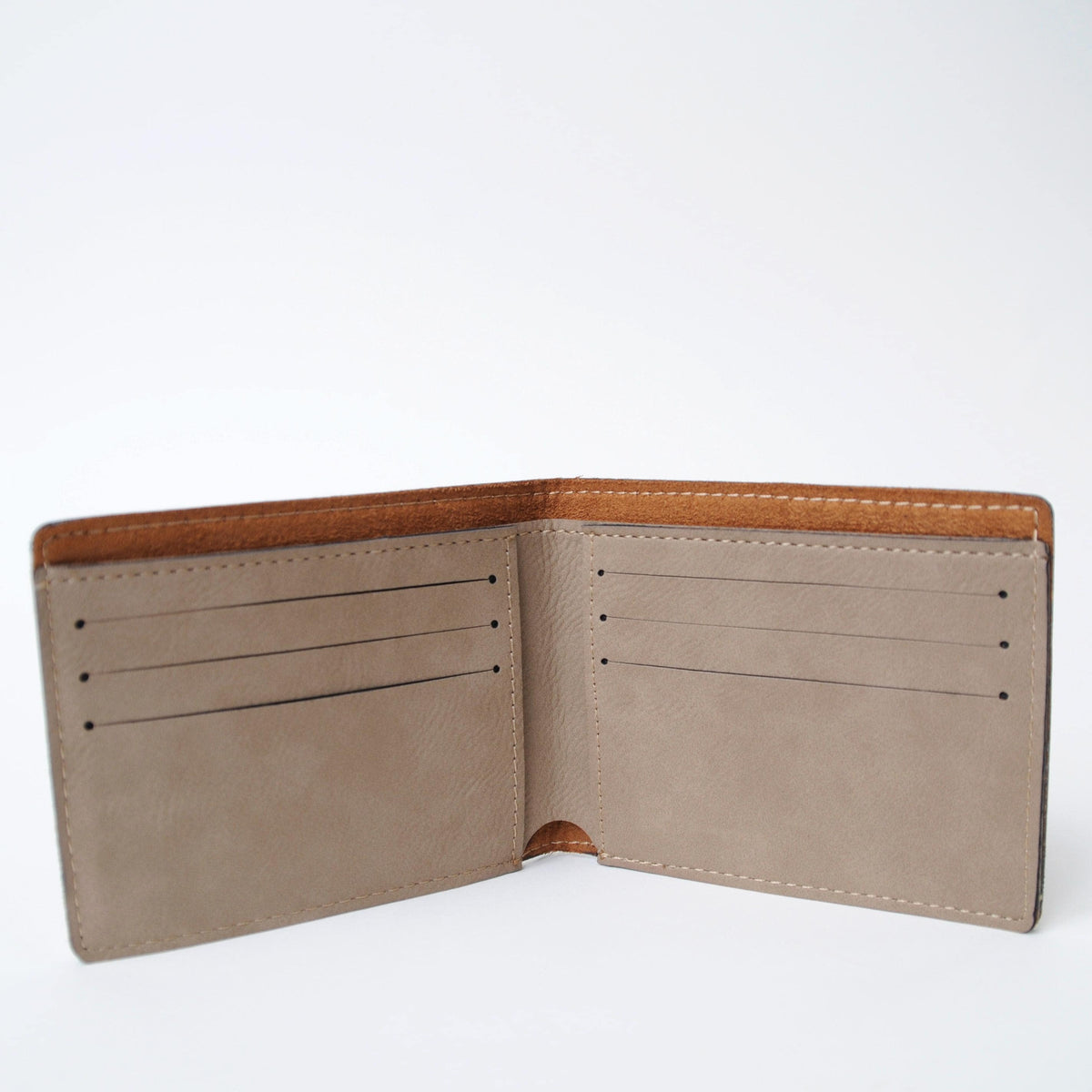 Engraved Wallet For Dad – Brown Leather Slim Bifold Wallet With Card Slots