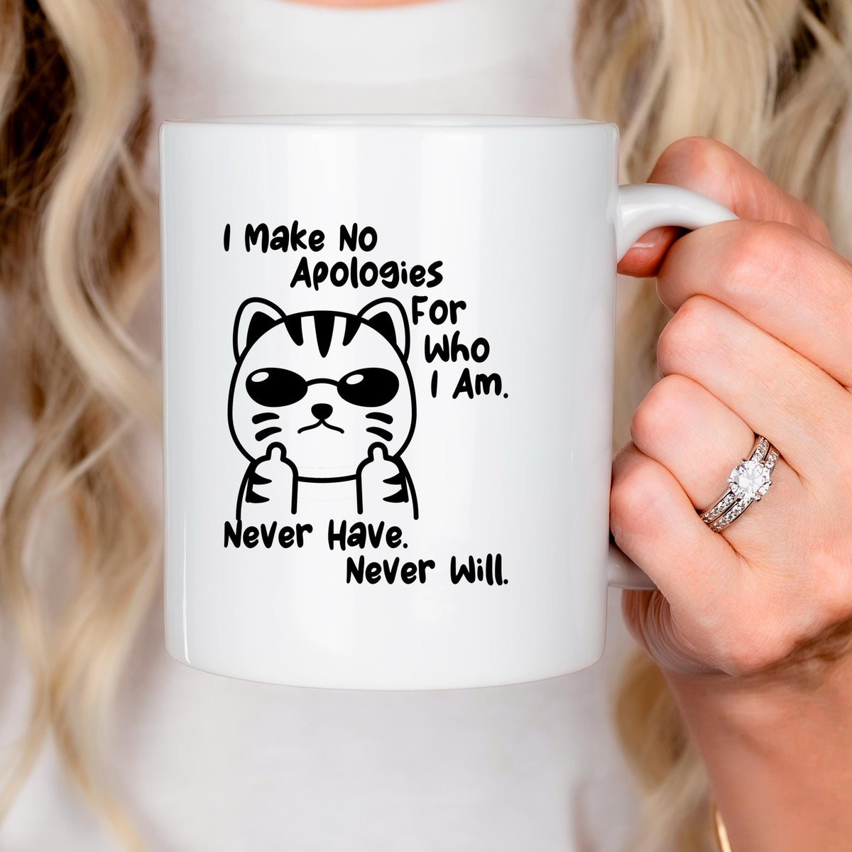 Funny Cat Coffee Mug – Ceramic 11 oz Microwave Safe Sassy Quote Mug