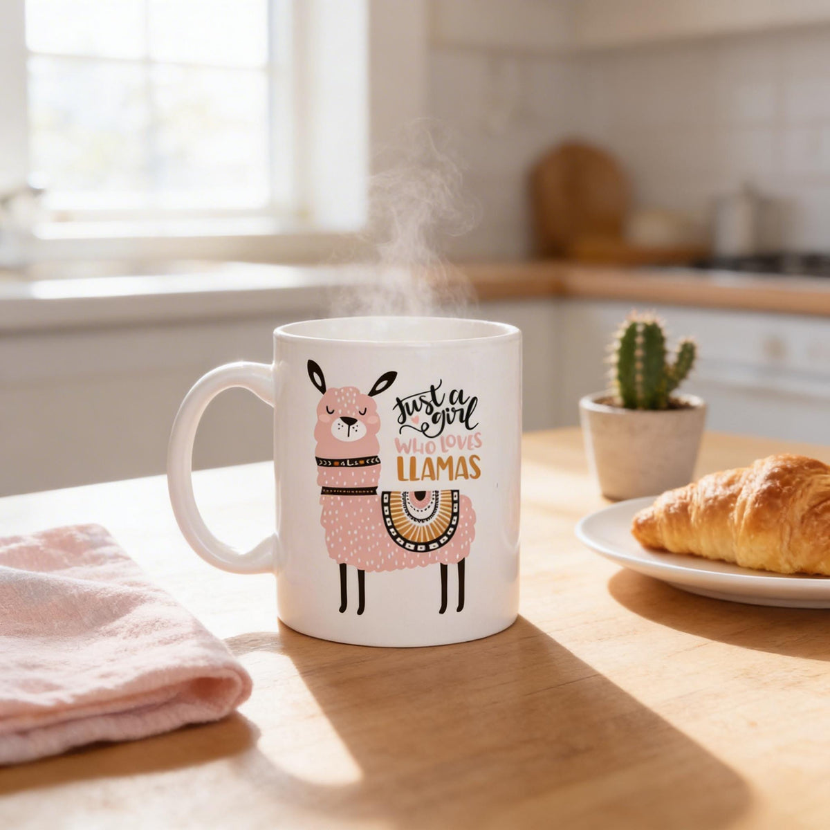 Llama Coffee Mug – Whimsical Ceramic Cup, Dishwasher Safe 11 oz & 15 oz