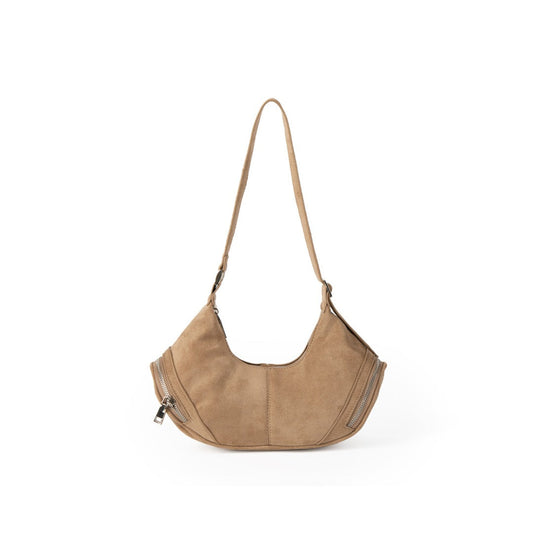 Large capacity suede shoulder bag, slouch bag, vintage casual bag hobo