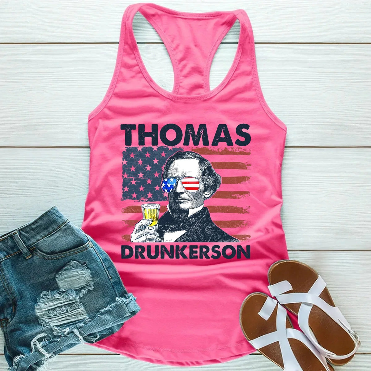 Thomas Drunkerson Unisex Tank Top – 4th of July Founding Father Tee