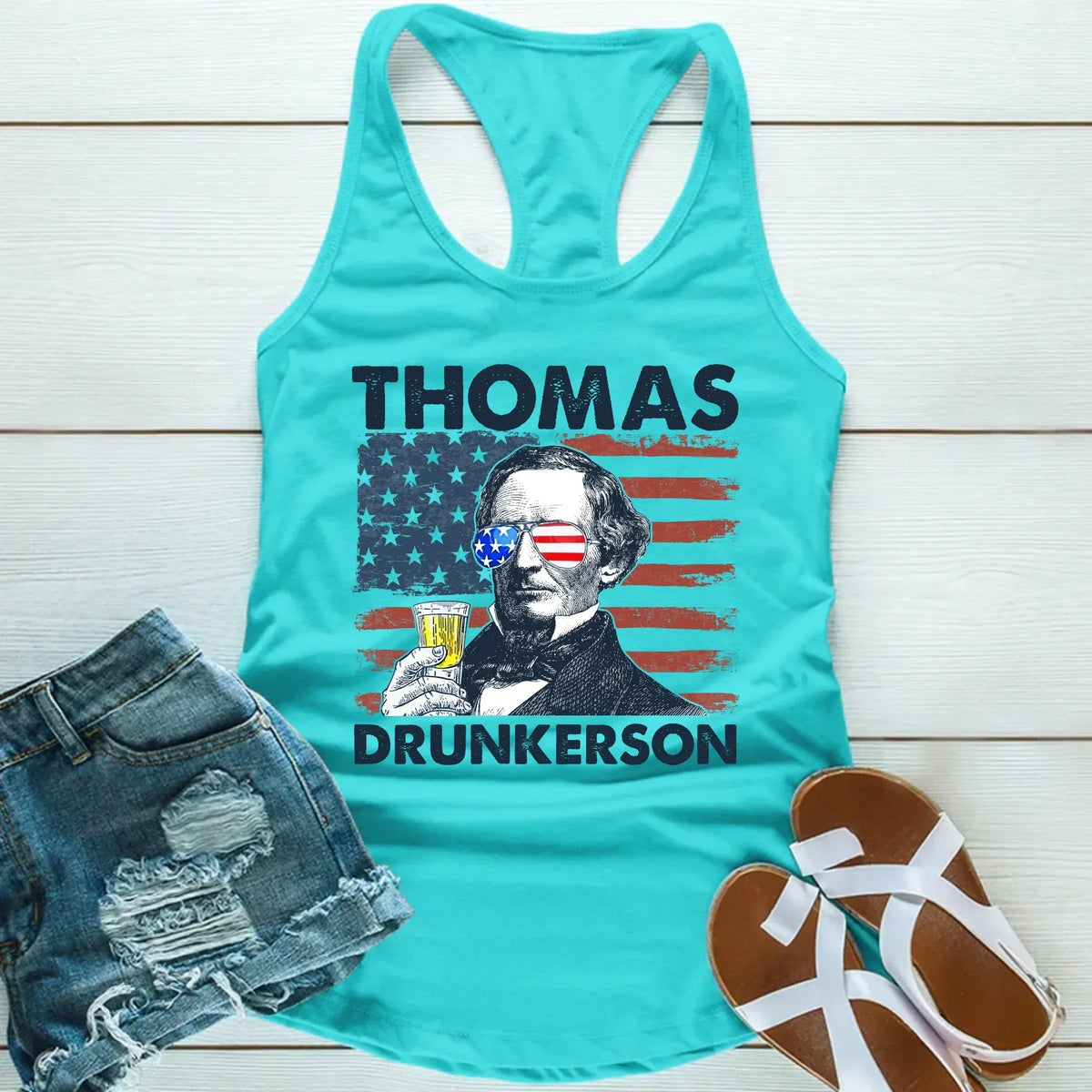Thomas Drunkerson Unisex Tank Top – 4th of July Founding Father Tee