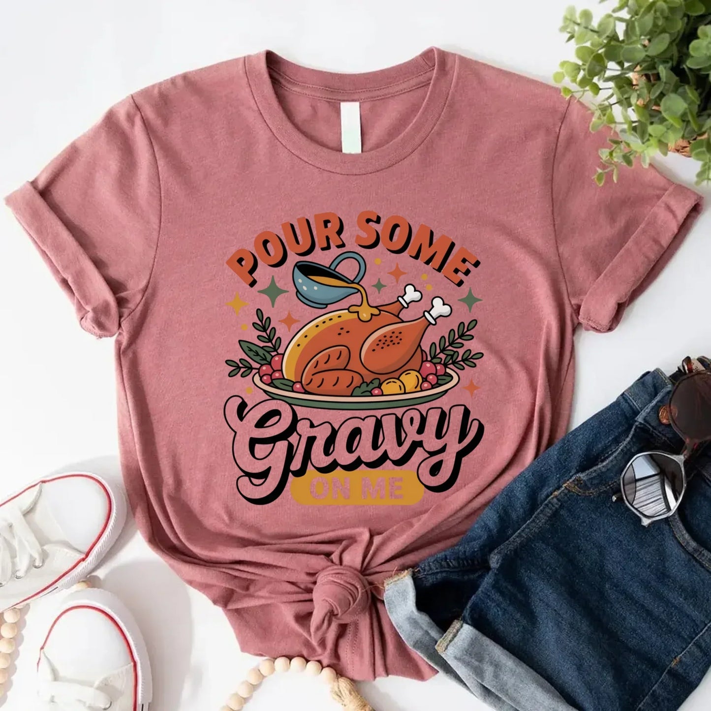 Funny Thanksgiving Couples Shirts – Baste & Gravy Matching Tees