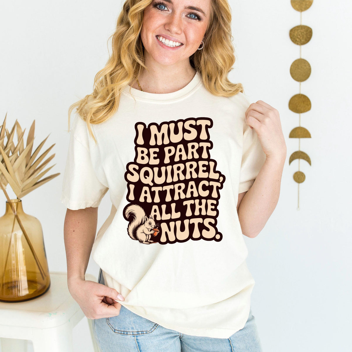 Comfort Colors Tee - Funny Squirrel Shirt With Cute Illustration | Relaxed Fit Casual Women T-Shirt