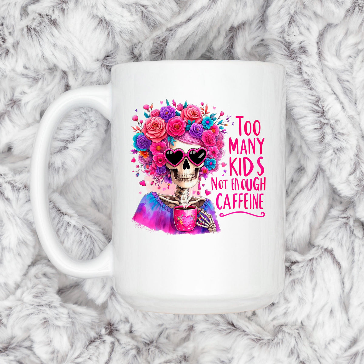 Funny Coffee Mug – Colorful Ceramic Tea Cup with Vibrant Floral Crown Design