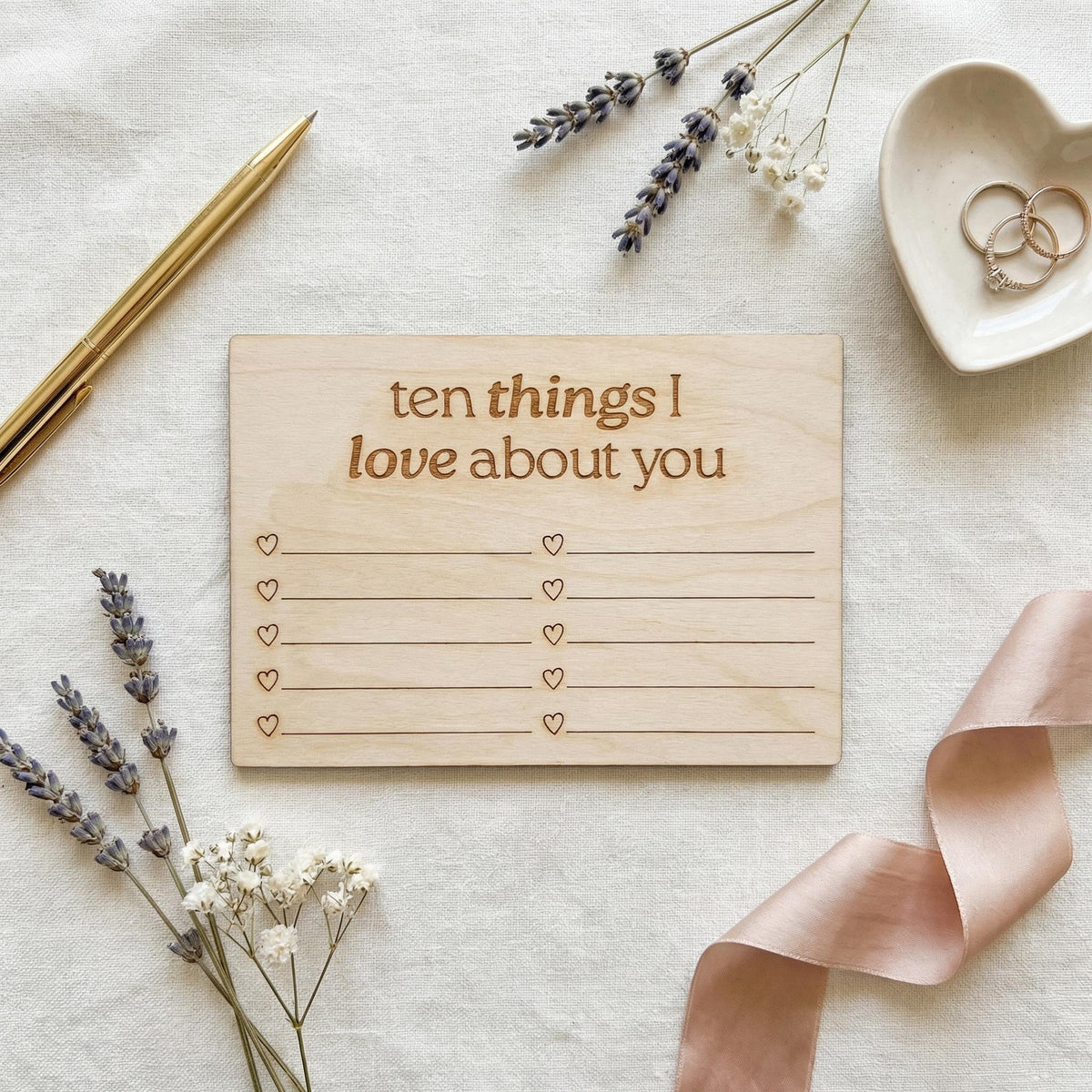 Engraved Wooden Love Note - Laser Engraved Card | Personalized Keepsake Gift