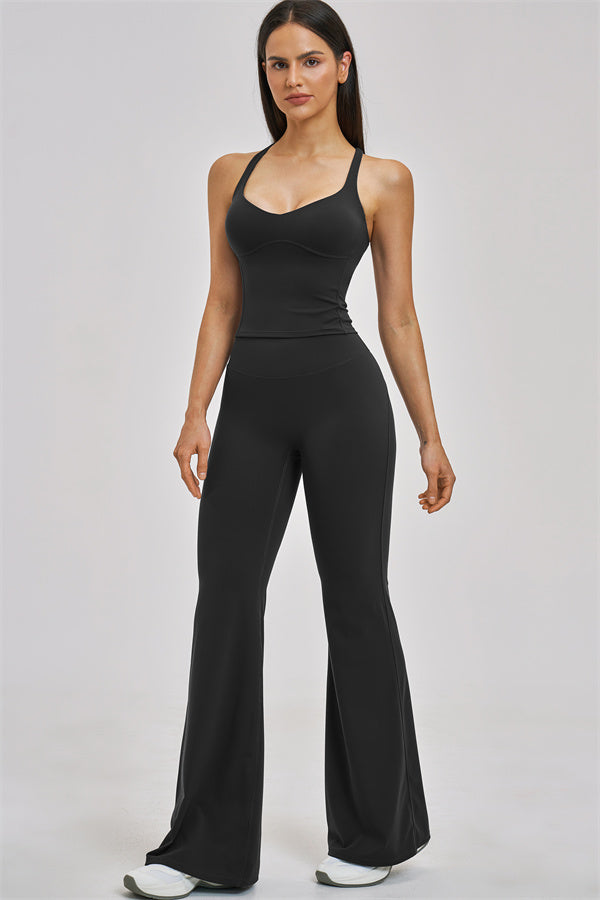 The Zenith Crop Top Flared Leggings 2-Piece Set