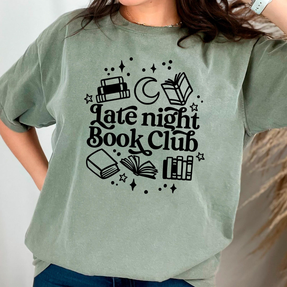 Late Night Book Club Tee – Cozy Reading Graphic Shirt | Vintage Bookish Apparel