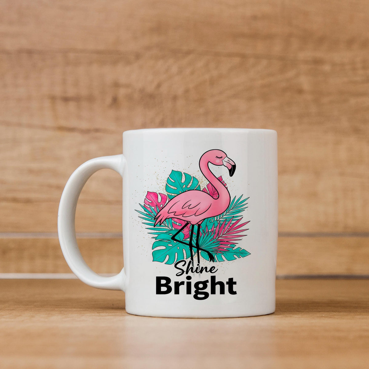 Flamingo Shine Bright Mug – Tropical Coffee Mug | Cute Flamingo Cup, Dishwasher Safe