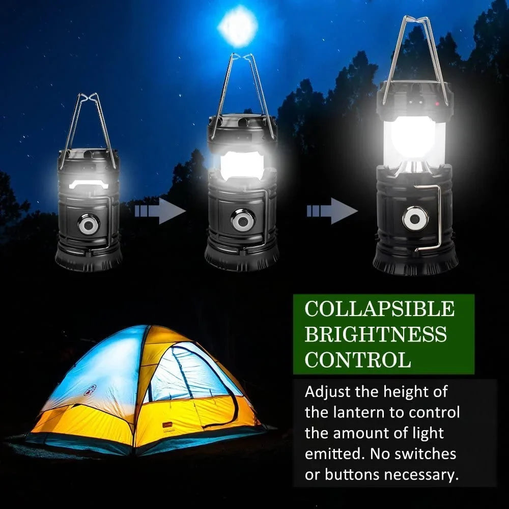 Lanterns, Rechargeable Led Camping Lantern, Solar Lantern Flashlights Charging for Phone