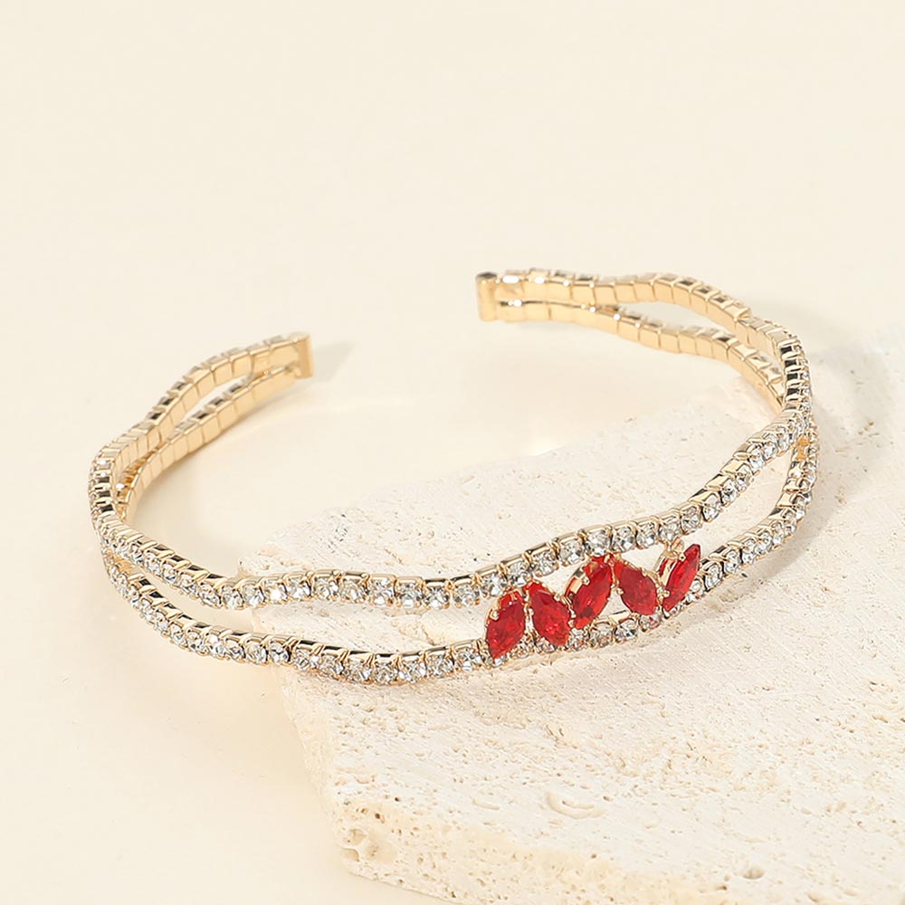 Marquise CZ Accent Open Evening Cuff Bracelet