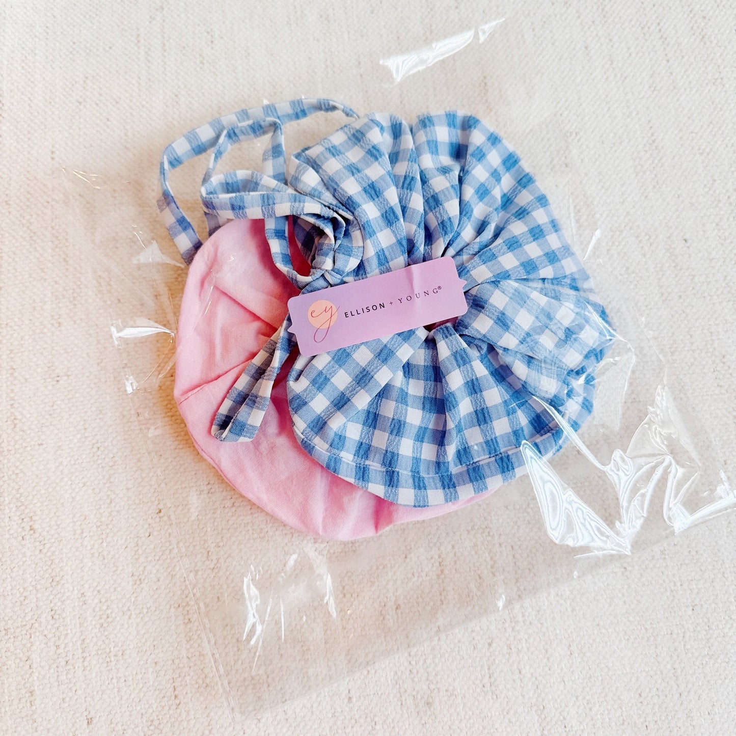 Checkered Perfect Duo Tailed Hair Scrunches Set Of 2