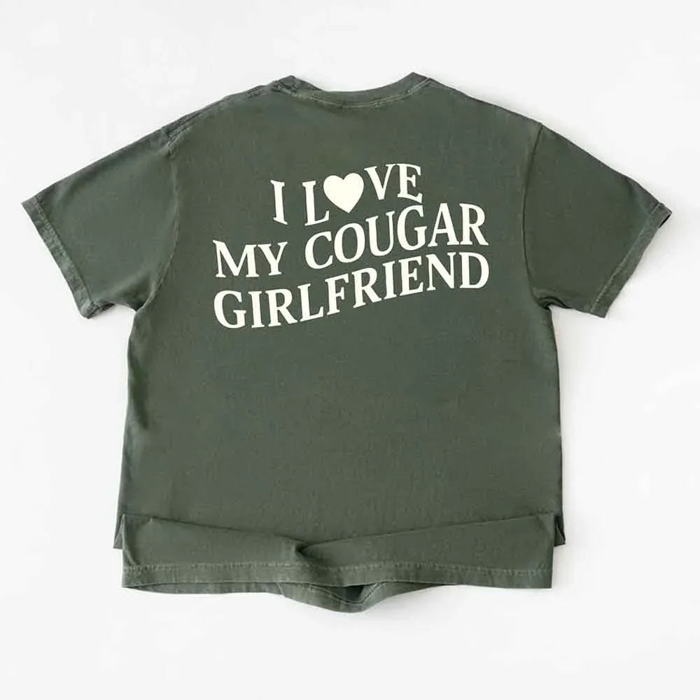 Comfort Colors I Love My Cougar Valentine’s Boyfriend Girlfriend Shirt