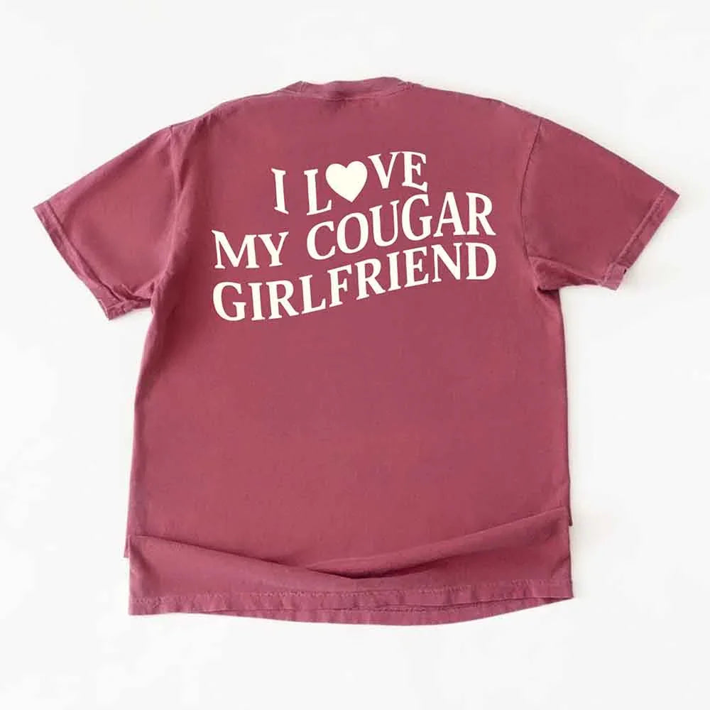 Comfort Colors I Love My Cougar Valentine’s Boyfriend Girlfriend Shirt