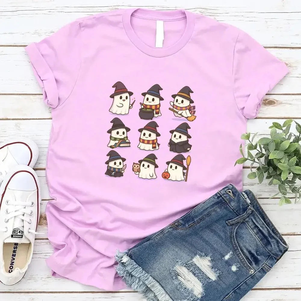 Cute Witch Ghosts Halloween Shirt – Kawaii Spooky Tee