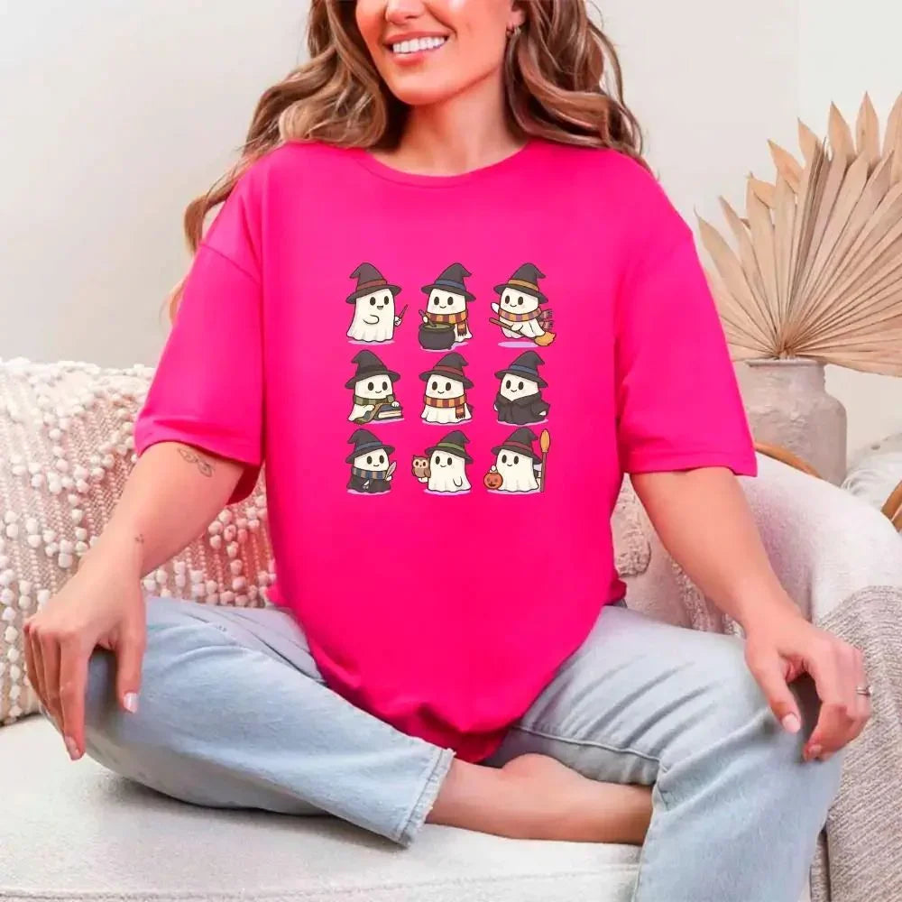 Cute Witch Ghosts Halloween Shirt – Kawaii Spooky Tee
