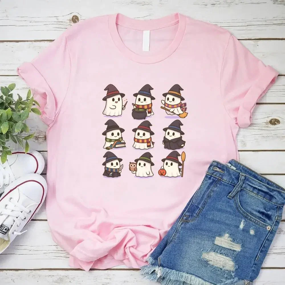 Cute Witch Ghosts Halloween Shirt – Kawaii Spooky Tee