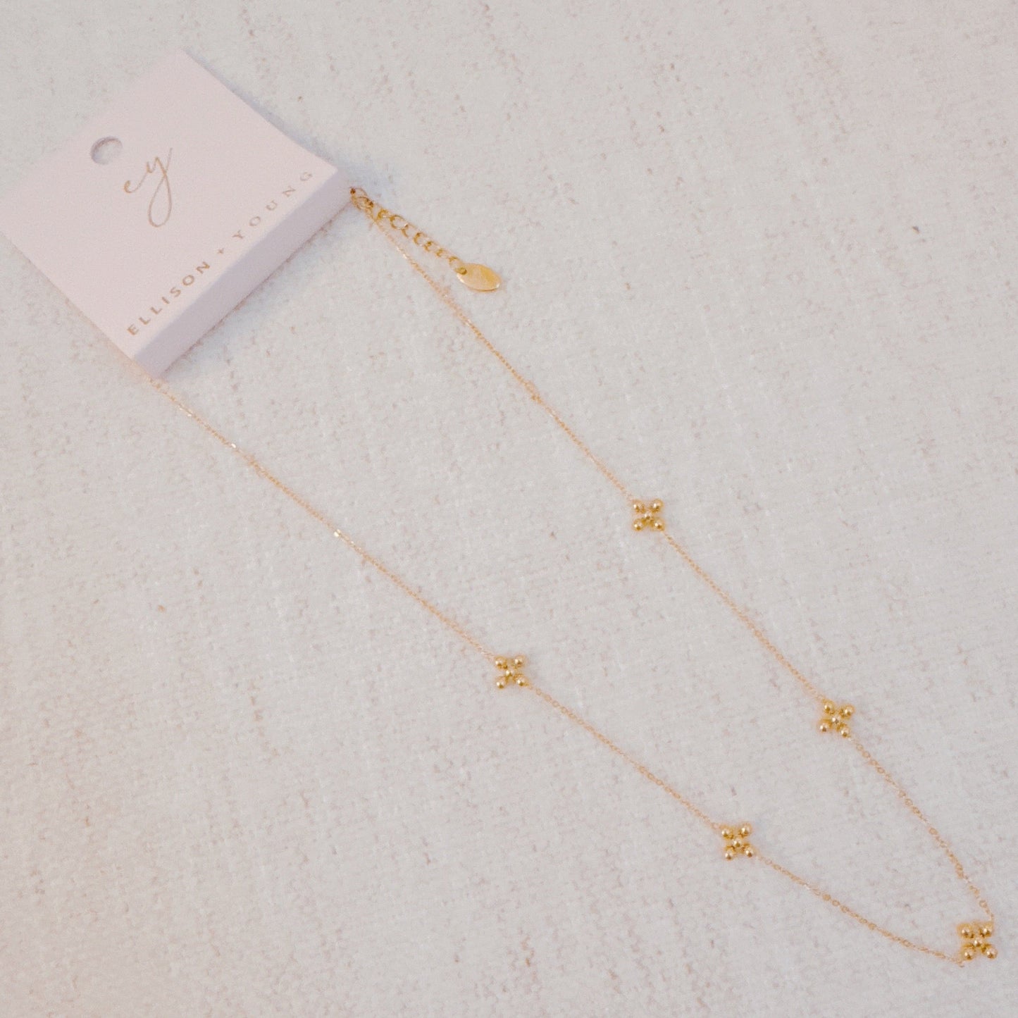 Dot Dot Golden Cross Necklace - Water & Tarnish Resistant