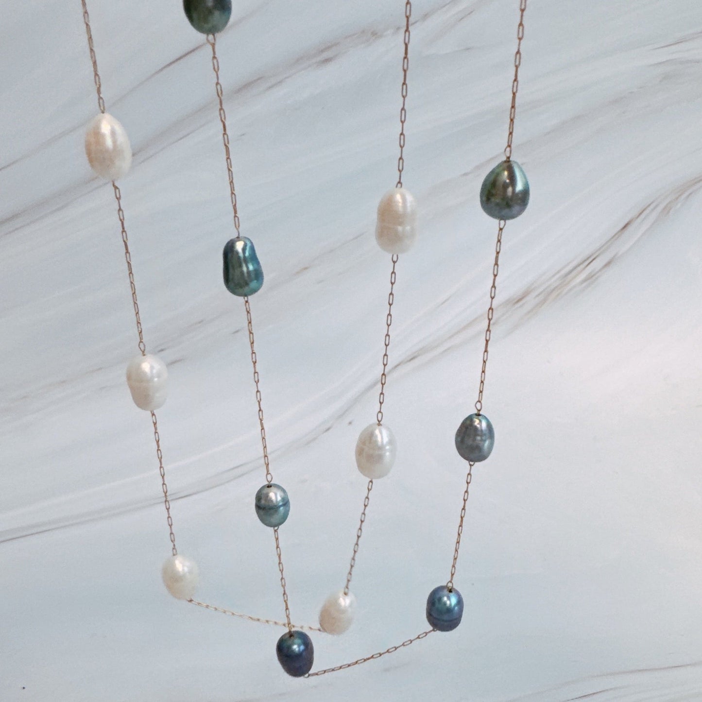 Esther Freshwater Pearl Station Necklace