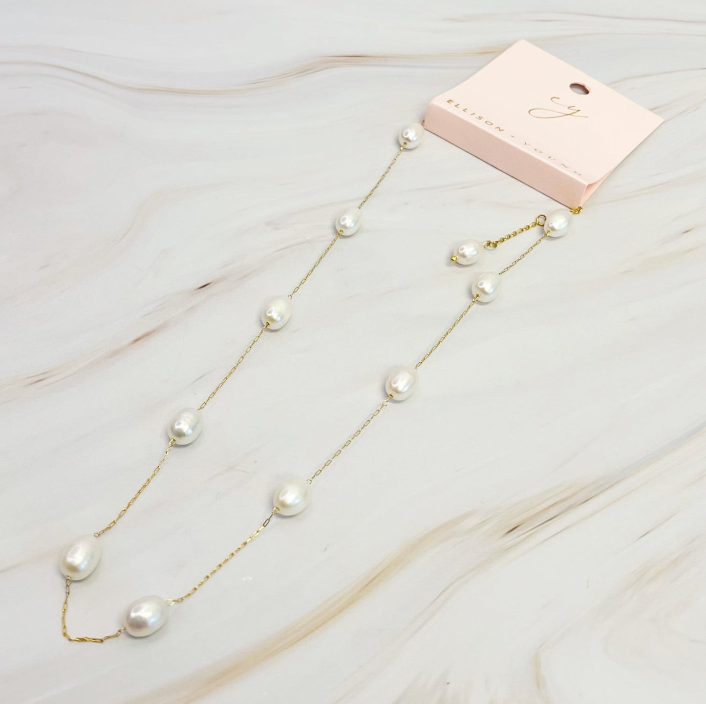 Esther Freshwater Pearl Station Necklace