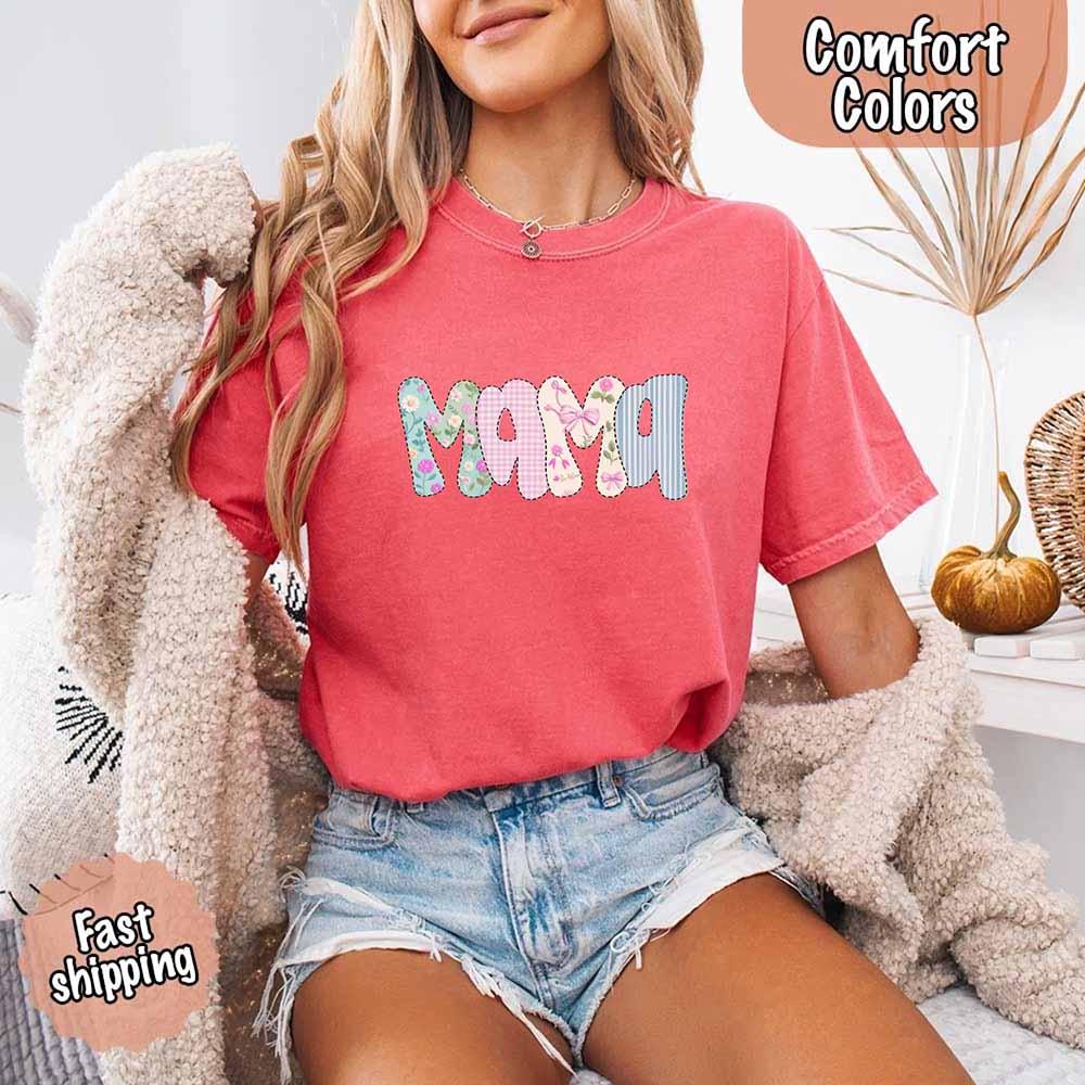 Floral Mama Comfort Colors Tee – Spring Mom Shirt or Mother’s Day Gift